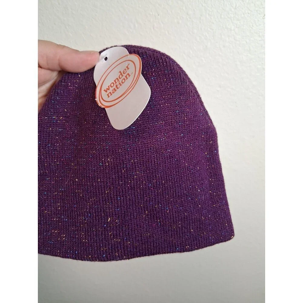 NWT Wonder Nation Sparkle Beanies 3 Pack Toddler Girls Winter Casual Outerwear